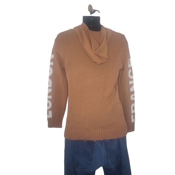 Red Sky Hooded Sweater‎ Pullover Acrylic Lightweight OS Long Sleeve - Picture 2 of 6